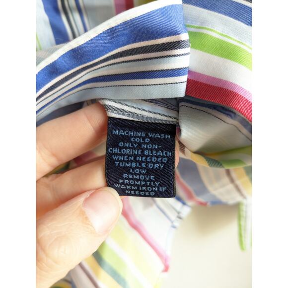 Westbound Women's Colorful Striped Button Down Winkle Free Shirt Top Size 1X - Picture 4 of 4